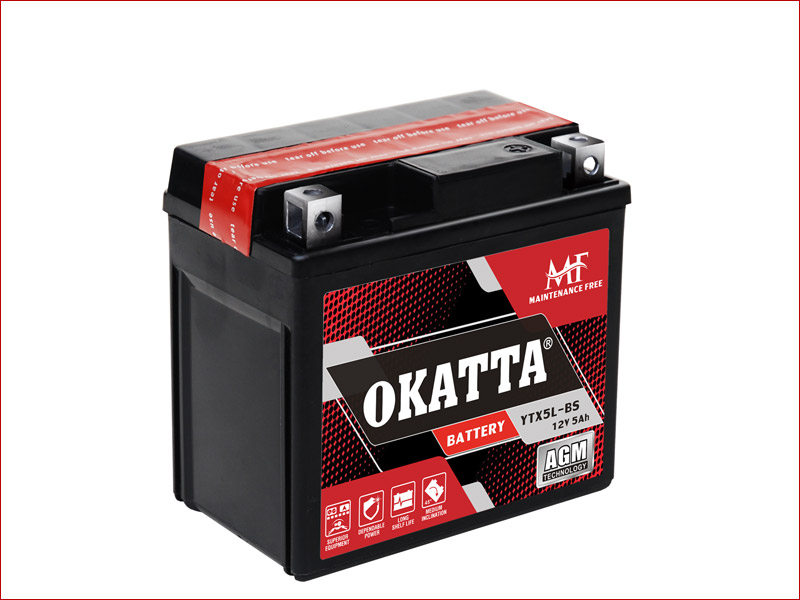 YTX5L-BS MF Motorcycle Battery 5Ah