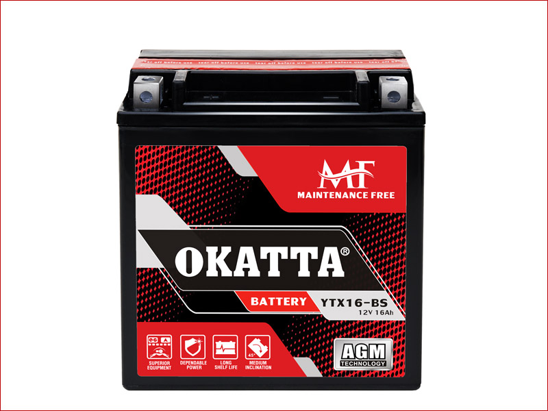 YTX16-BS MF Motorcycle Battery 16Ah